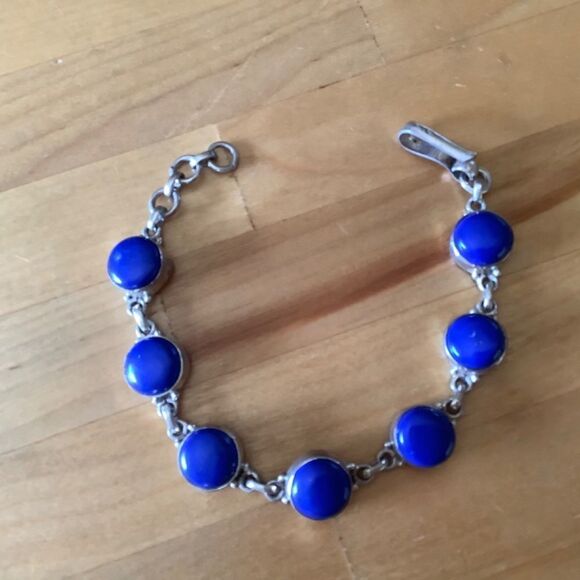 Sterling SILVER 925 LAPIS LAZULI WOMAN BRACELET​​ - Picture 2 of 7